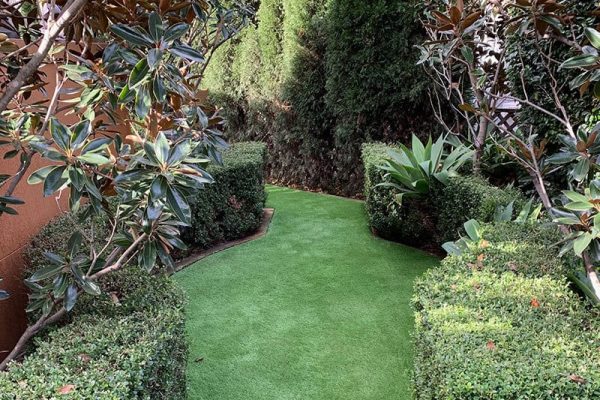 private synthetic grass on home garden details